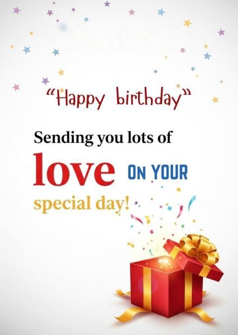 Happy Birthday Wishes with Gift Box – Love and Celebration Greeting