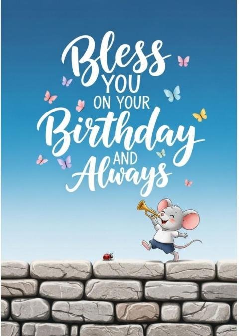 Bless You on Your Birthday – Cute WhatsApp Birthday Wishes Image