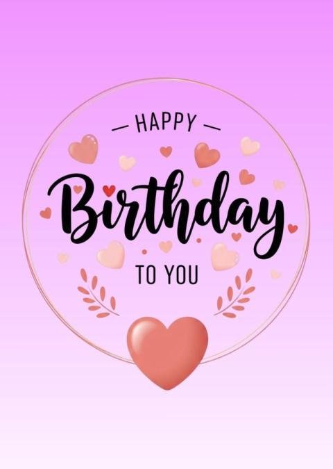 Happy Birthday Wishes Image with Hearts