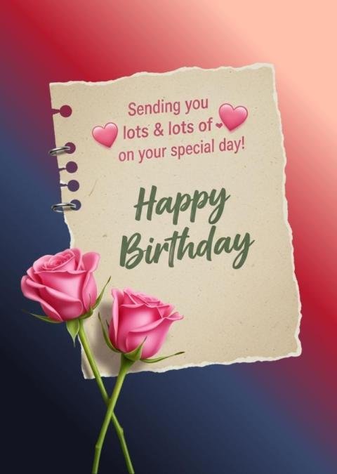 Happy Birthday Wishes Image with Roses