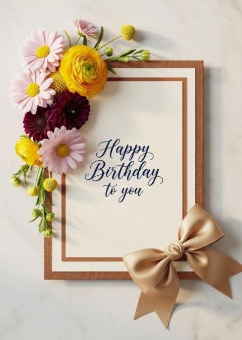 Happy Birthday Floral Card Image