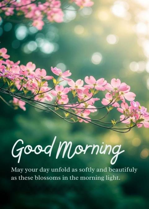 Good Morning Floral Quote Image