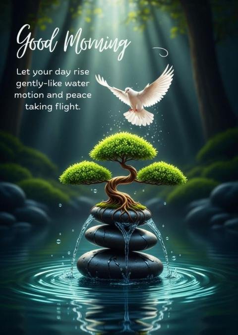 Good Morning Peaceful Nature Scene with Dove