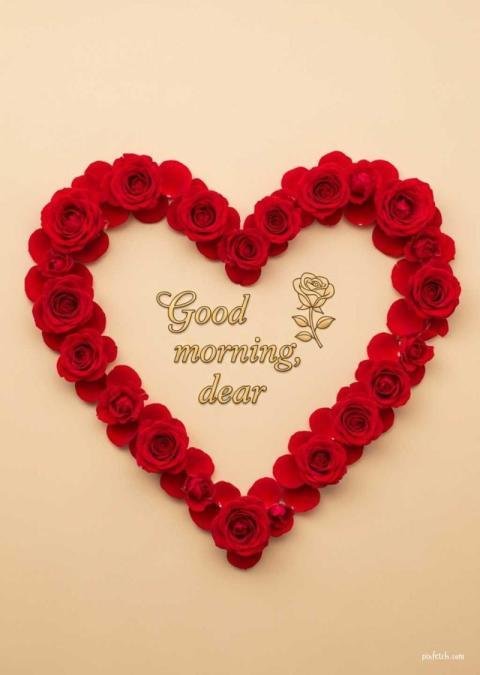 Good morning with heart of flower