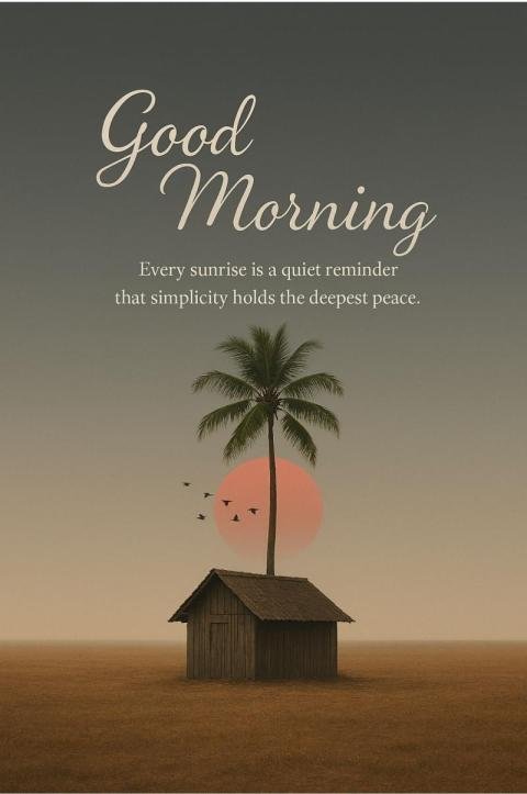 Good Morning Peaceful Sunrise Image with Quote