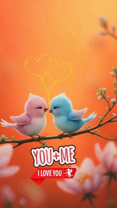 Romantic Love Birds Wallpaper