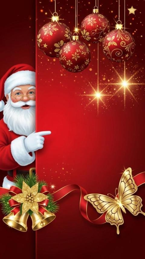 Most beautiful Christmas background with Santa Claus