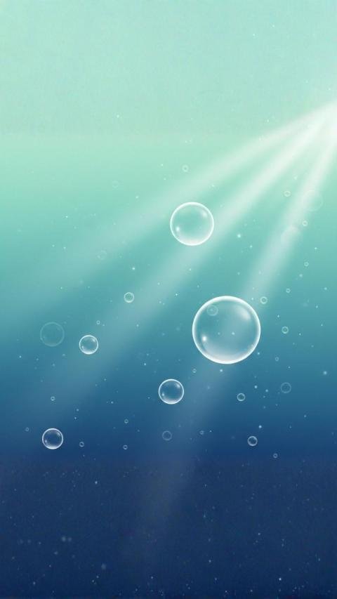 Minimal Bubble Gradient Mobile Wallpaper with Soft Light Rays