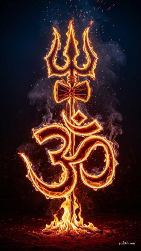 om with trishul for mobile wallpaper
