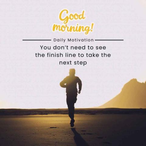 Silhouette of a man running with Good morning wishes