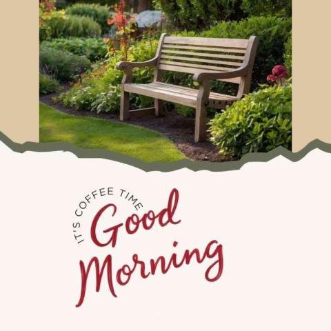 Good morning with lush green hedges and various colorful flowers