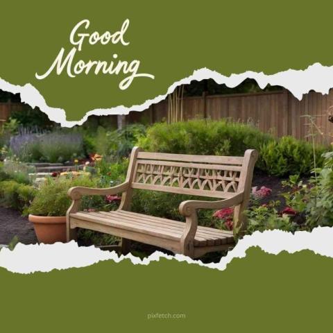 A lush green landscape with Good morning