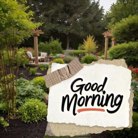 A good morning serene garden with lush greenery