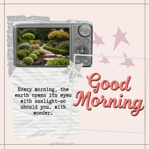A digital scrapbook layout with good morning