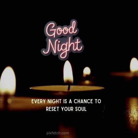A candlelight scene with a Good night wishes