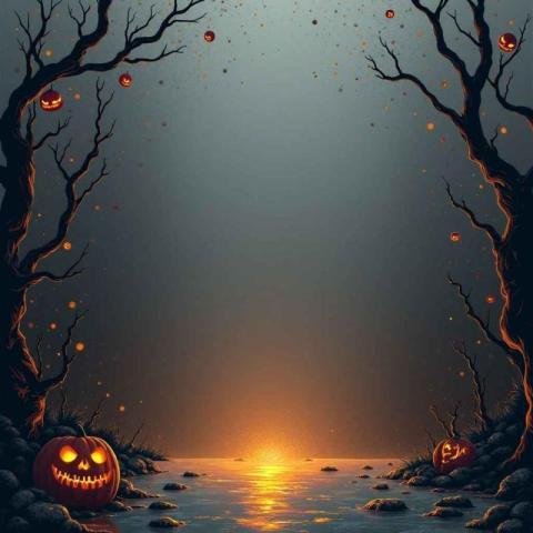 Spooky Halloween night scene