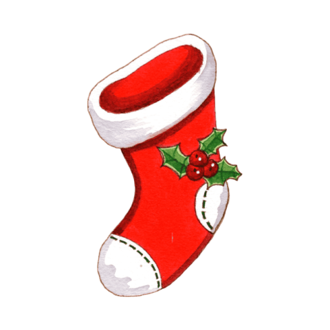 A cute red Christmas stocking illustration