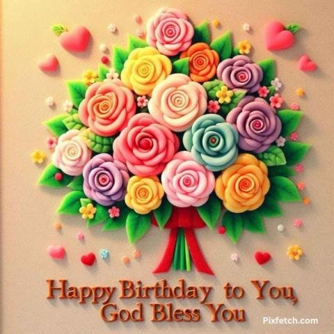 Happy birthday wishes with flowers