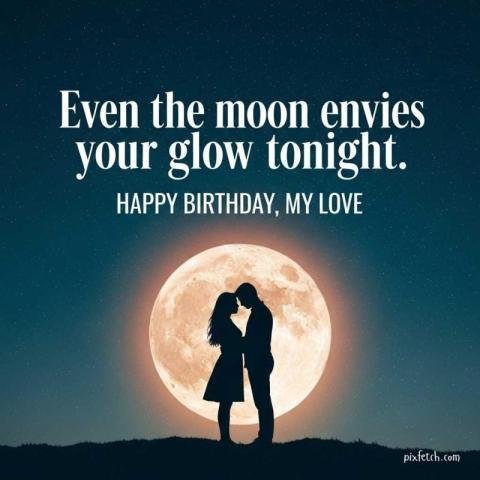 A romantic and happy birthday card with quotes