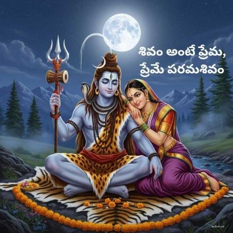 Lord shiva with Telugu sayings
