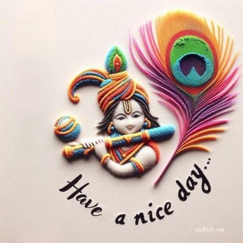 Have a nice day text written with lord Krishna image