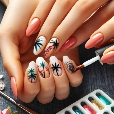 Ideas of beach effects for nail art design