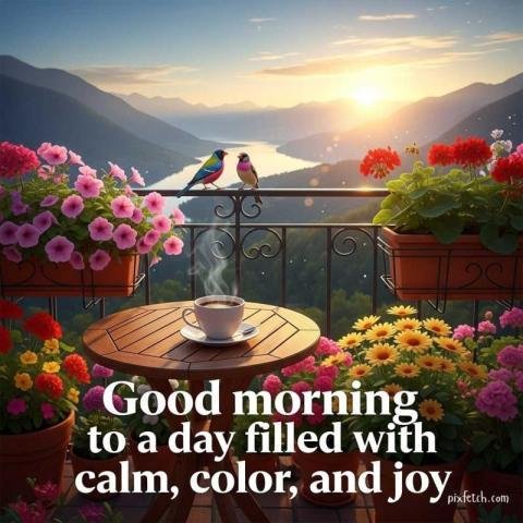 Birds and nature filled image with good morning free download