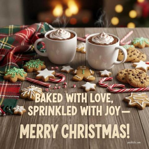 Christmas wishes with cakes and quotes