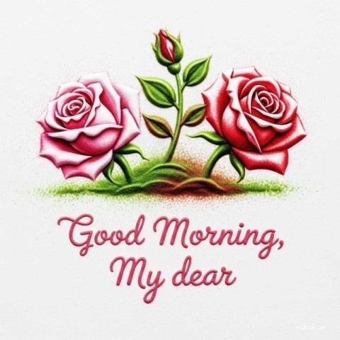 Rose flowers with good morning wishes image
