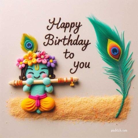 Happy birthday to you with lord krishna