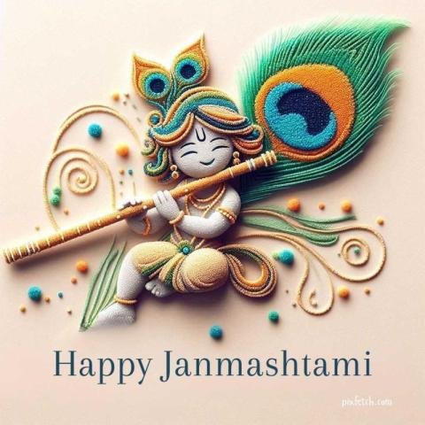 Happy janmashtami with lord krishna image