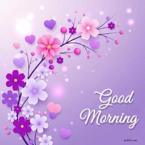 A soft, dreamy good morning greeting image