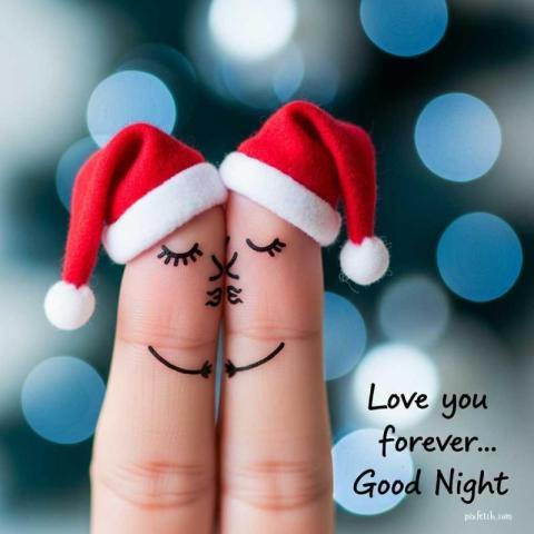 Two human fingers standing upright with good night wishes