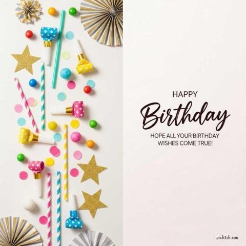 happy birthday images free with colorful party elements