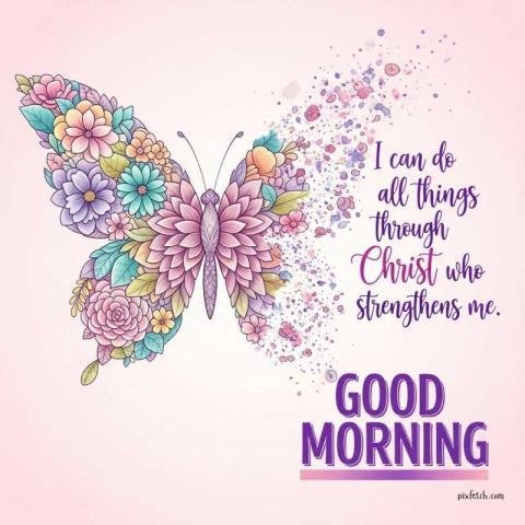 Good morning quotes motivational with plesant butterfly