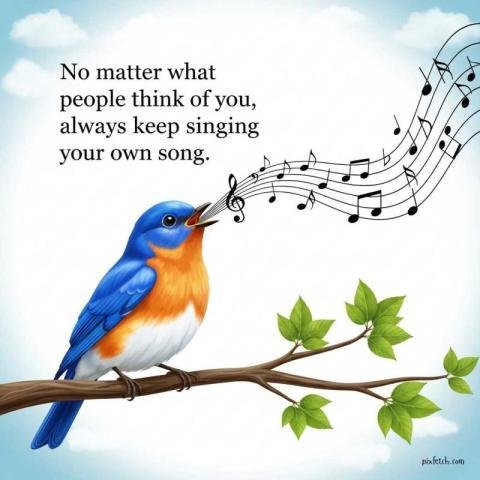 Motivational quote image with birds