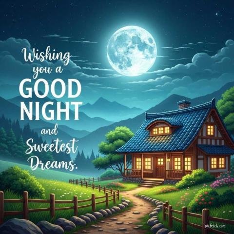 Good night status photo with night view