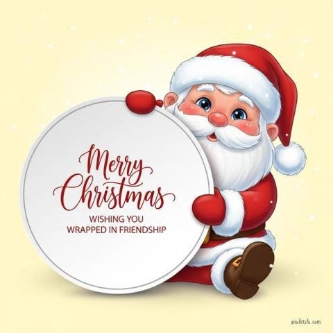 Merry Christmas wishes with Santa Claus