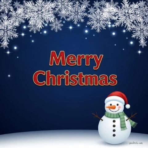 Christmas greeting card image with snowman