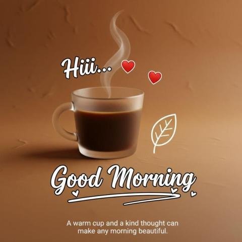 Good Morning Coffee WhatsApp Wishes Image with Warm Aesthetic