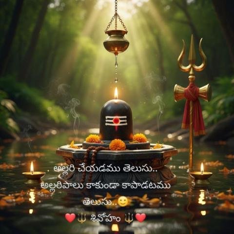 Lord Shiva WhatsApp DP with Shivling, Trishul and Divine Light