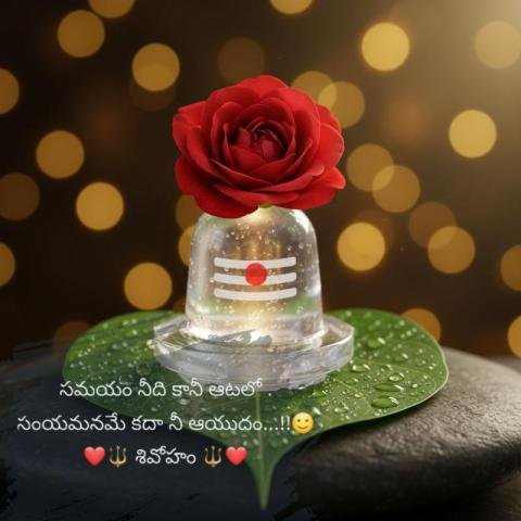 Lord Shiva Lingam with Red Rose WhatsApp DP