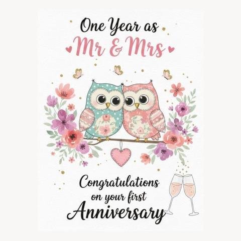 First Wedding Anniversary Card