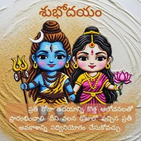Good mornnig quotes with lord shiva in telugu