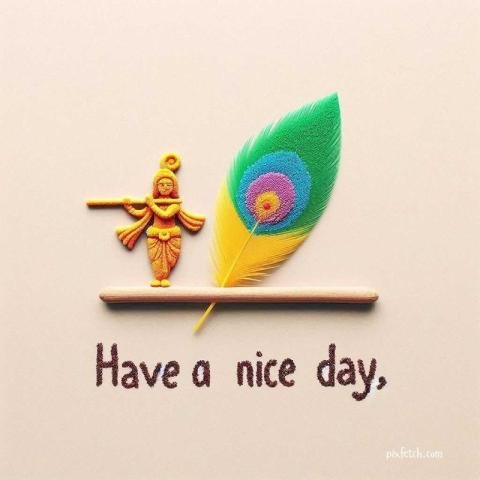 Have a nice day wishes with lord Krishna
