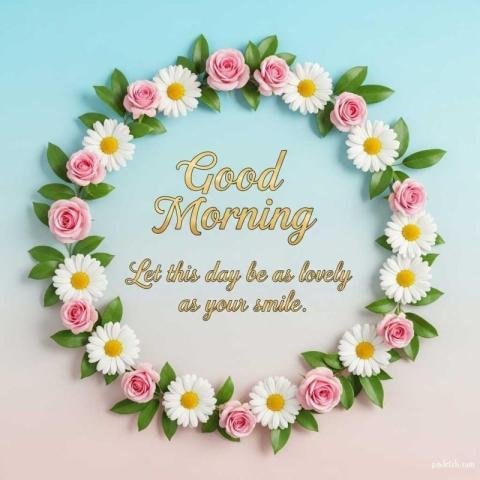 Good morning wishes with flower ring