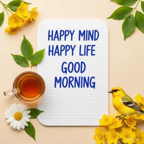 A bright, cheerful good morning composition