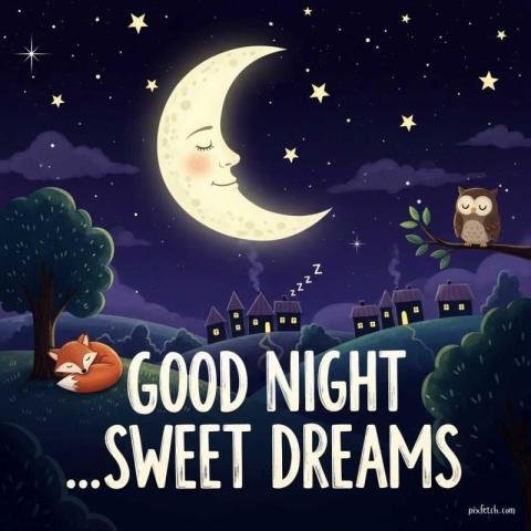 Night background with good night wishes