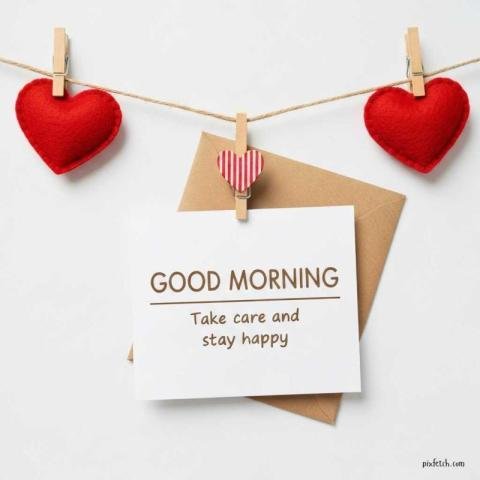 Good morning image with light brown kraft paper