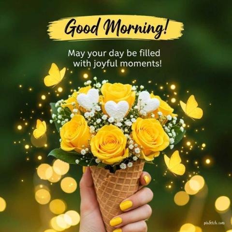 Good morning new style images with flowers